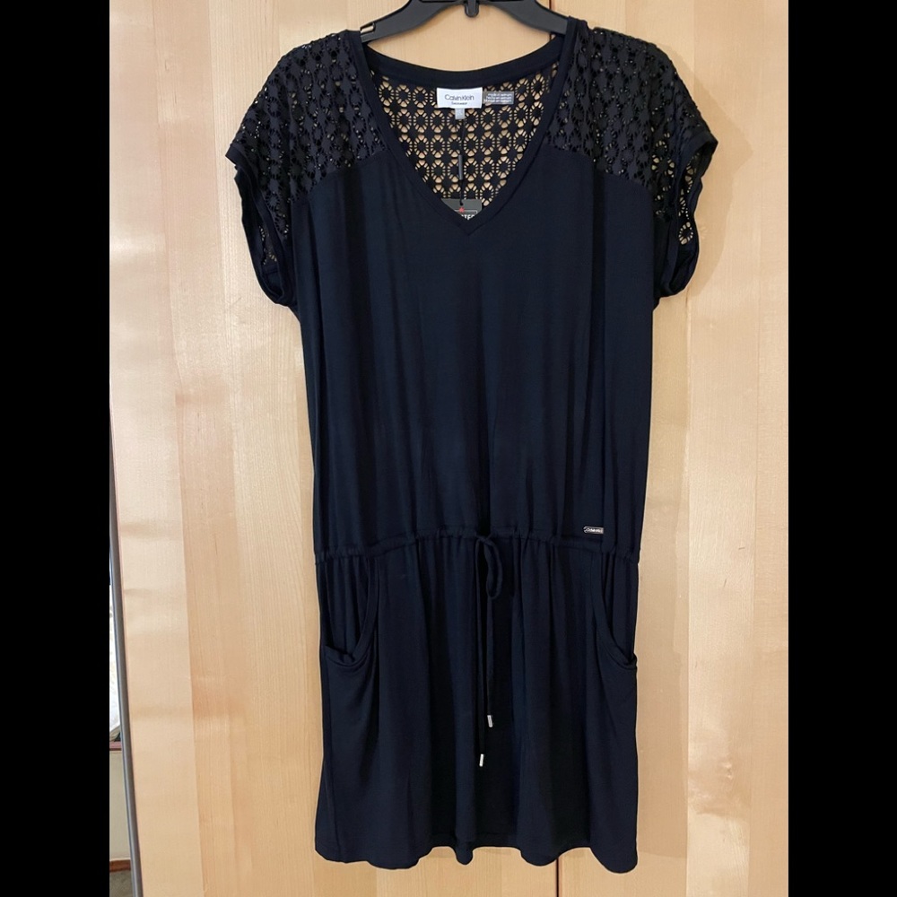 Calvin Kline Beach Swim Coverup Black size SM NWT